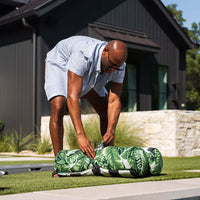 Made from fade-resistant, marine-grade fabrics and filled with mold- and mildew-resistant foam beads, this hammock is built to endure chlorine, saltwater, and lake environments without popping, ripping, or tearing.