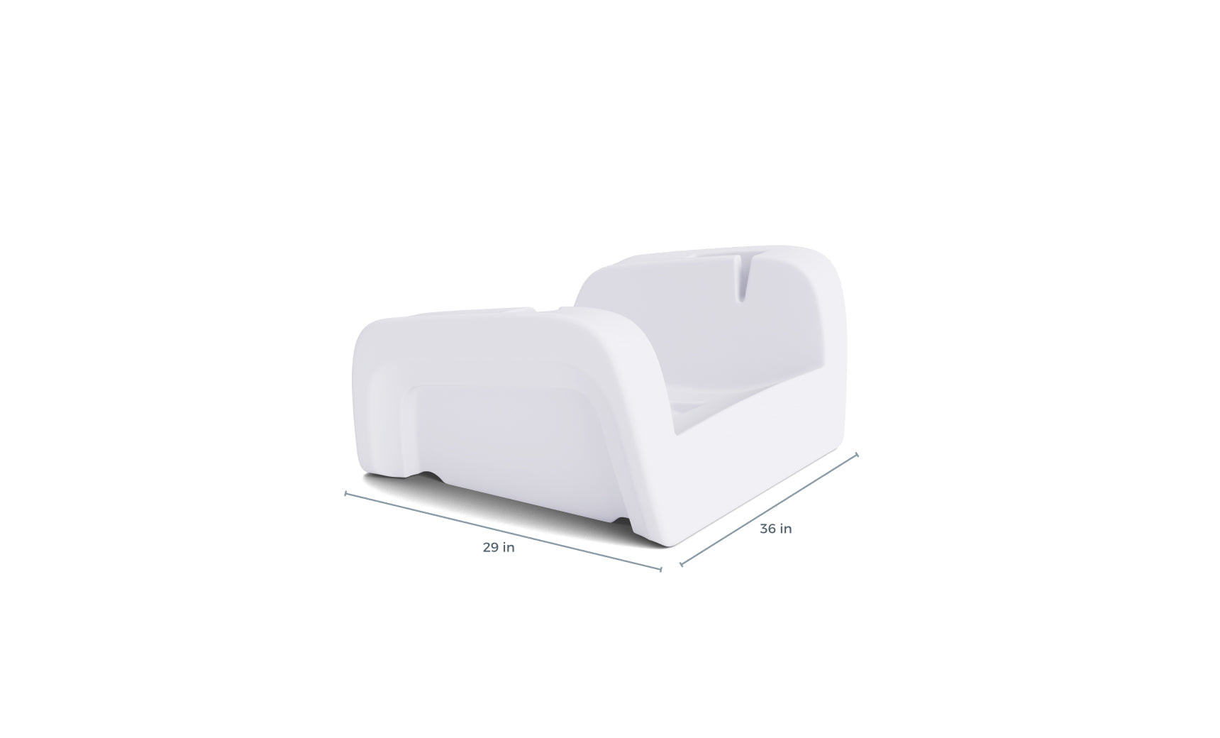 Ledge Lounger Signature Chaise Armrest Console in White