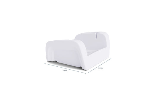 Ledge Lounger Signature Chaise Armrest Console in White