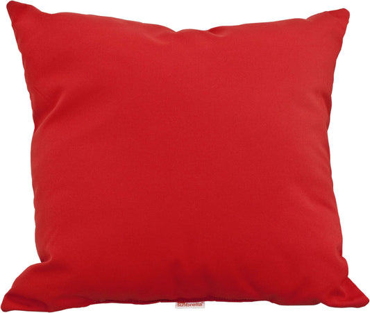 LuxCraft 19" Outdoor Throw Pillow in Red — Sunbrella outdoor fabric cover for outdoor lounge accent