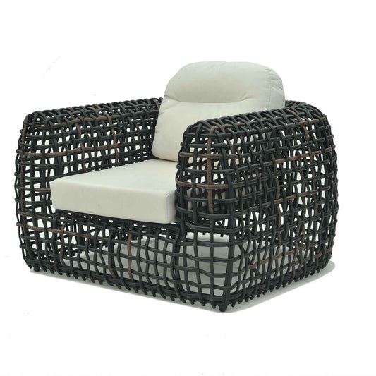 Dynasty Outdoor Armchair (Black Mushroom) with Sunbrella Cushion
