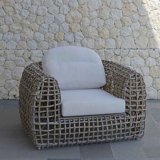 Dynasty Outdoor Armchair (Kubu Mushroom) with Sunbrella Cushion