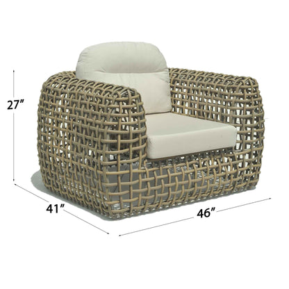 Dynasty 5-Piece Outdoor Seating Set with Sunbrella Cushion (Kubu Mushroom)