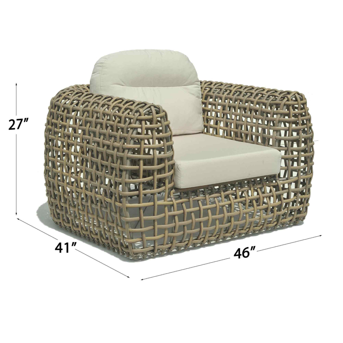 Dynasty Outdoor Armchair (Kubu Mushroom) with Sunbrella Cushion (view 3)