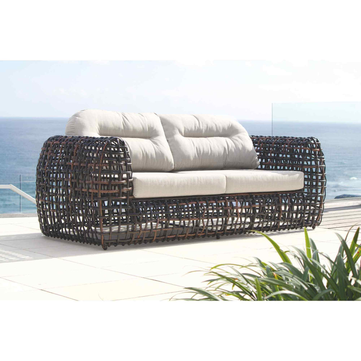 Dynasty 5-Piece Outdoor Seating Set with Sunbrella Cushion (Black Mushroom) (view 3)