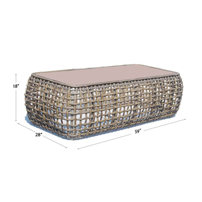 Dynasty 5-Piece Outdoor Seating Set with Sunbrella Cushion (Kubu Mushroom)
