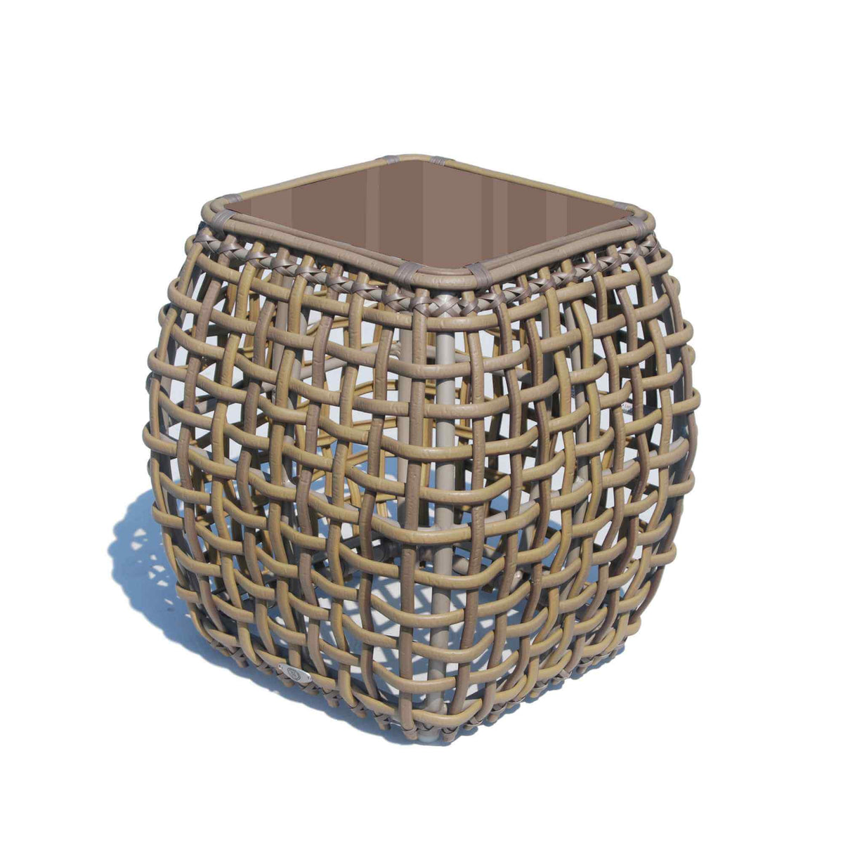 Dynasty Outdoor Side Table with Glass (Kubu Mushroom) (view 1)