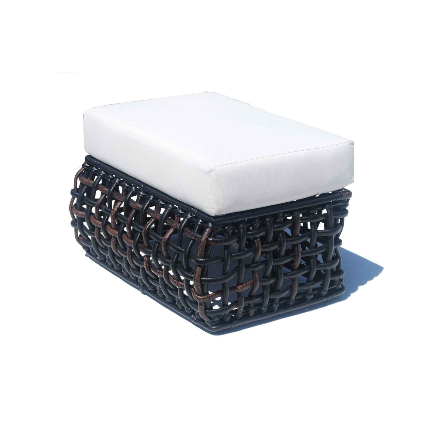 Dynasty Outdoor Ottoman with Sunbrella Cushion (Black Mushroom)