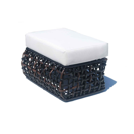 Dynasty Outdoor Ottoman with Sunbrella Cushion (Black Mushroom)