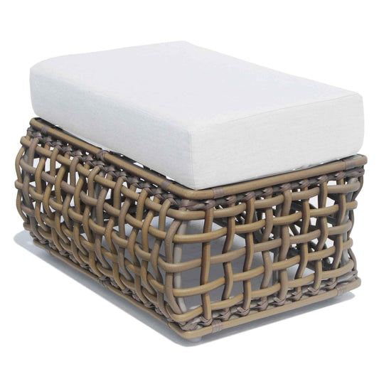 Dynasty Outdoor Ottoman with Sunbrella Cushion (Kubu Mushroom)