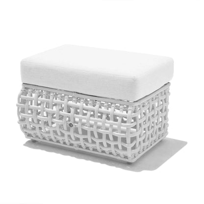 Dynasty Outdoor Ottoman with Sunbrella Cushion (White Mushroom)
