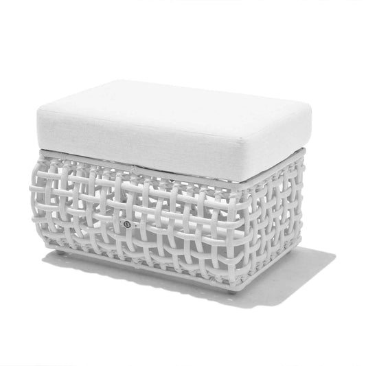 Dynasty Outdoor Ottoman with Sunbrella Cushion (White Mushroom)