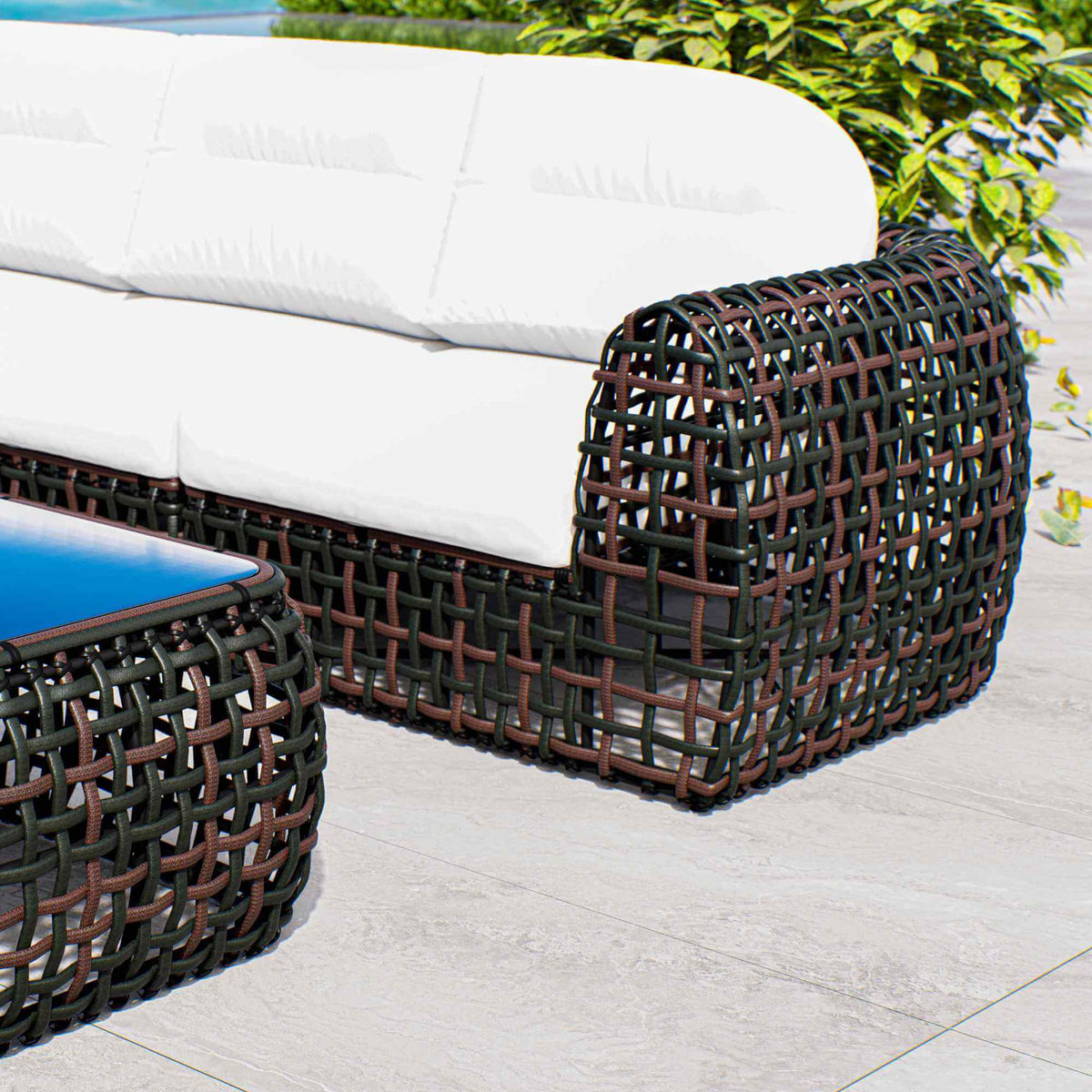 Dynasty Modular Corner with Sunbrella Cushion (Black Mushroom) (view 2)