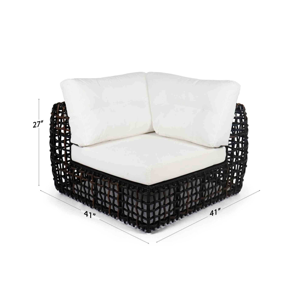 Dynasty Modular Corner with Sunbrella Cushion (Black Mushroom) (view 3)