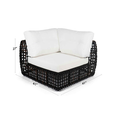 Dynasty 10-Piece Sectional Set (Black Mushroom) with Sunbrella Cushions