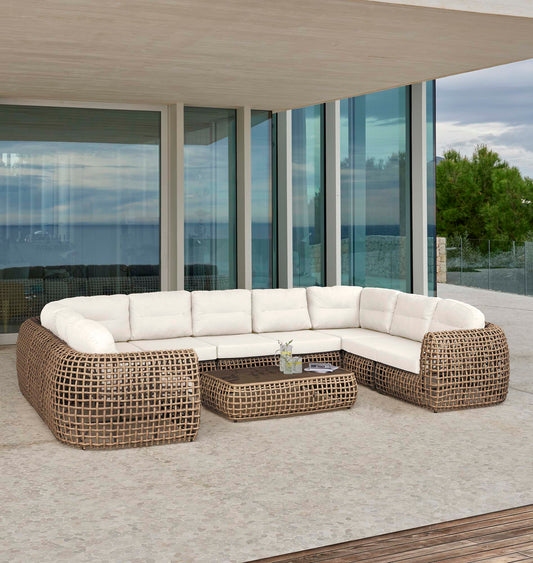 Dynasty 10-Piece Sectional Set (Kubu Mushroom) with Sunbrella Cushions