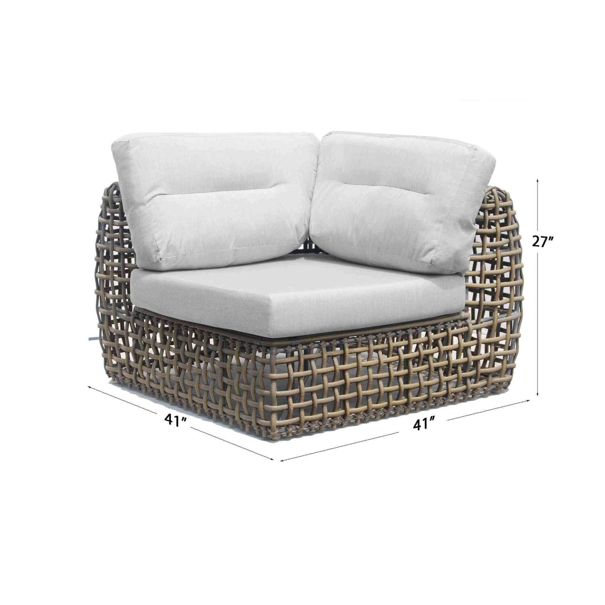 Dynasty Modular Corner with Sunbrella Cushion (Kubu Mushroom) (view 3)