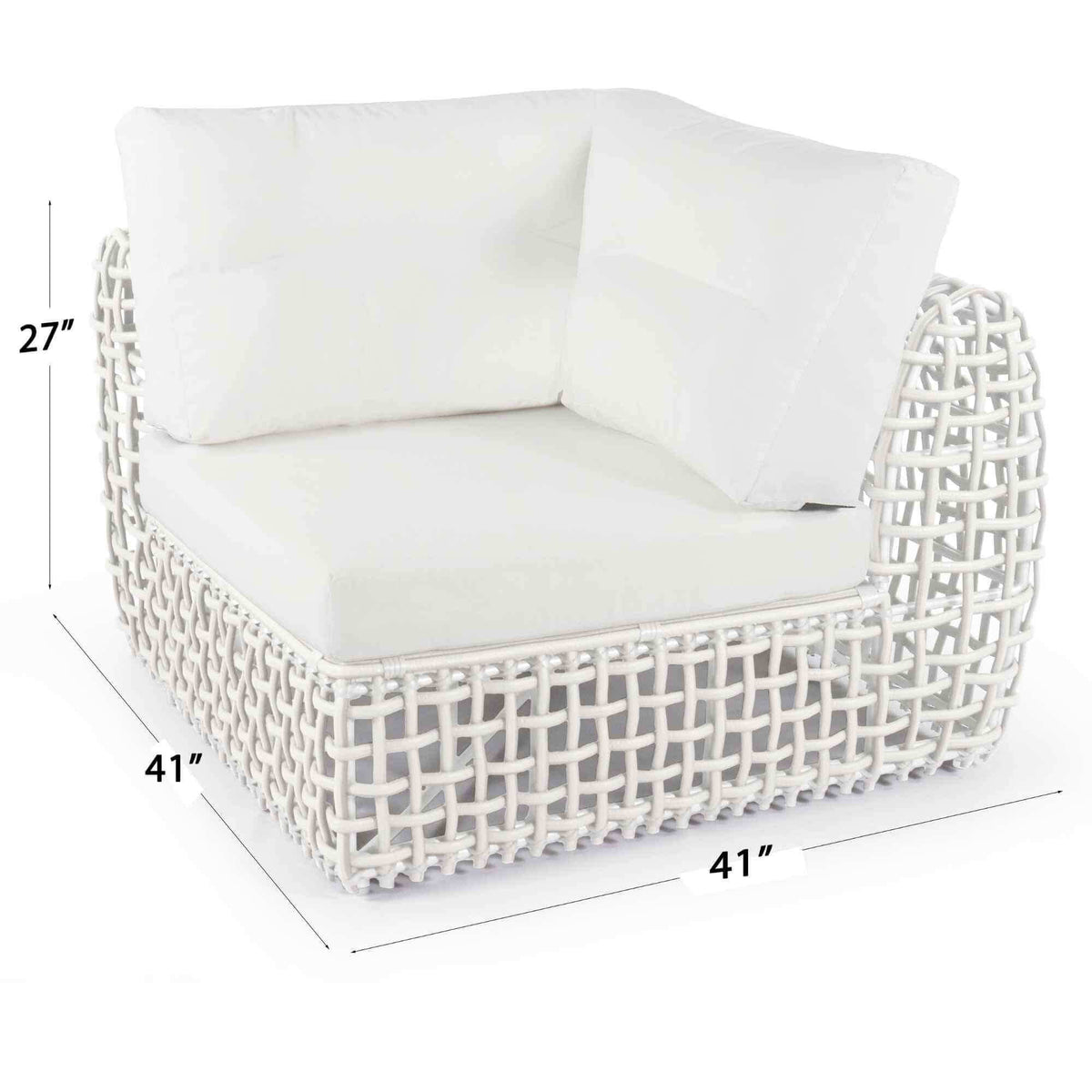 Dynasty Modular Corner with Sunbrella Cushion (White Mushroom) (view 3)