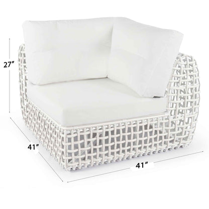 Dynasty 10-Piece Sectional Set (White Mushroom) with Sunbrella Cushions