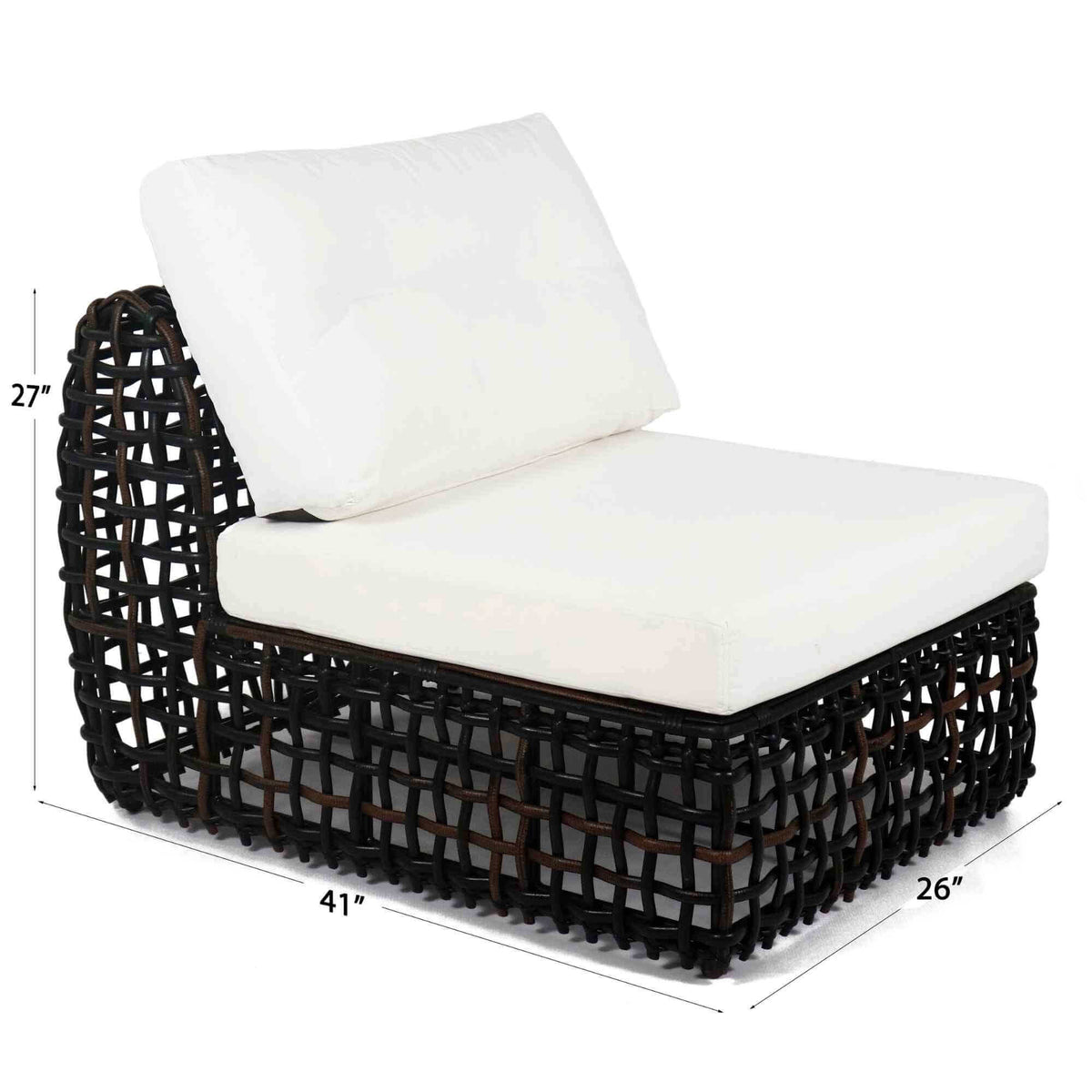 Dynasty Modular Center (Black Mushroom with Sunbrella Cushion (view 2)
