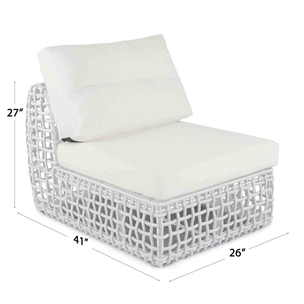 Dynasty Modular Center (White Mushroom) with Sunbrella Cushion (view 3)