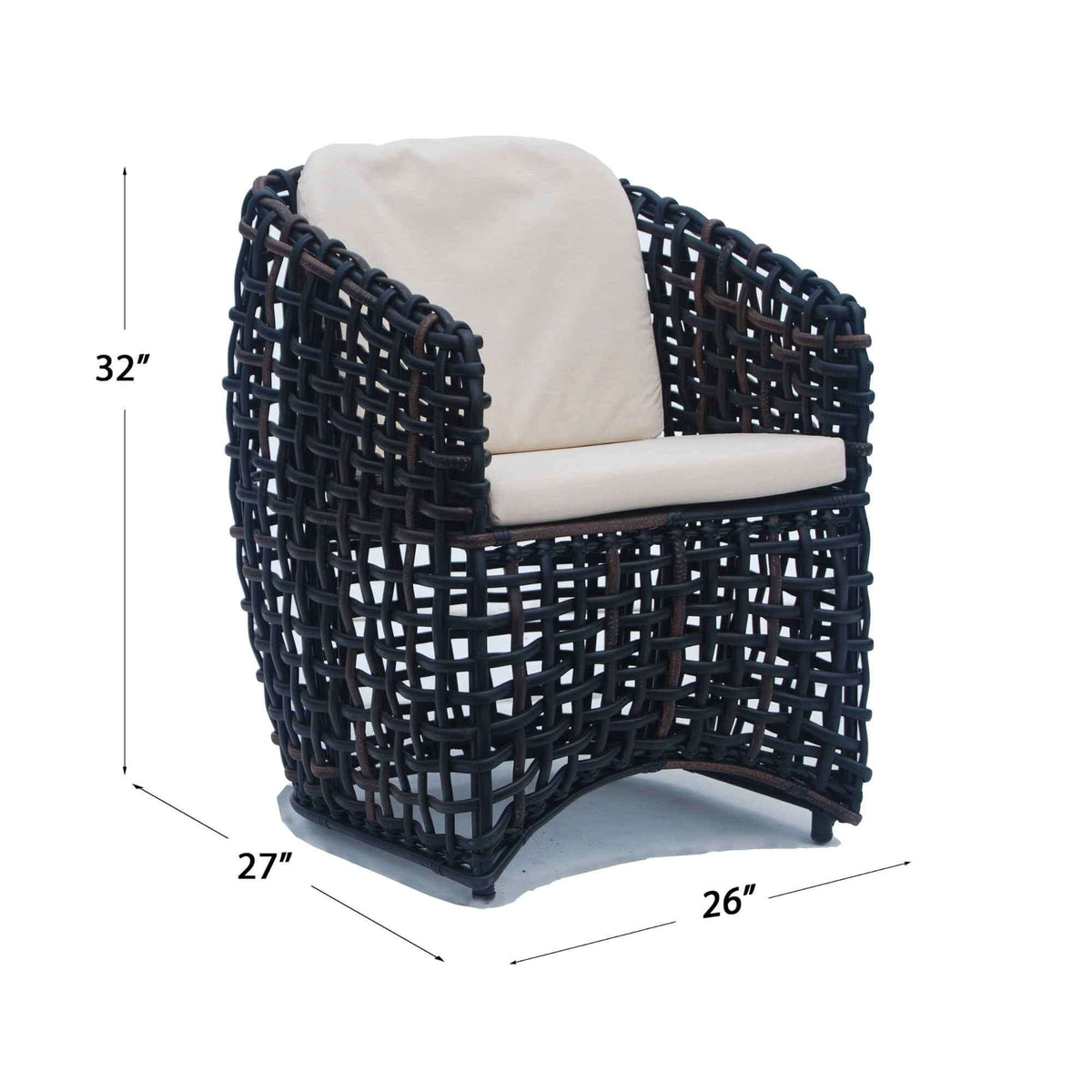 Dynasty 5-Piece Dining Set with Sunbrella Cushion (Black Mushroom) (view 3)
