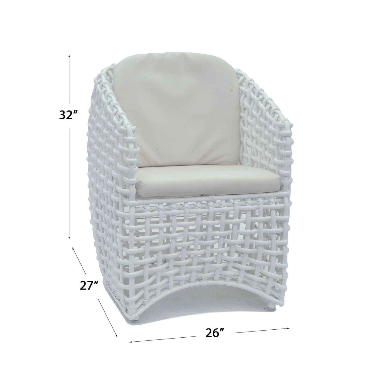 Dynasty 5-Piece Dining Set with Sunbrella Cushion (White Mushroom) (view 3)