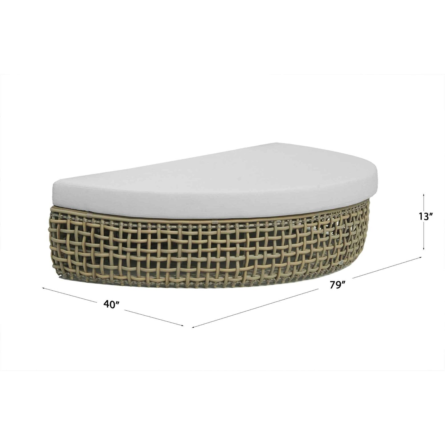 Dynasty Daybed with Canopy and Sunbrella Cushions (Kubu Mushroom)