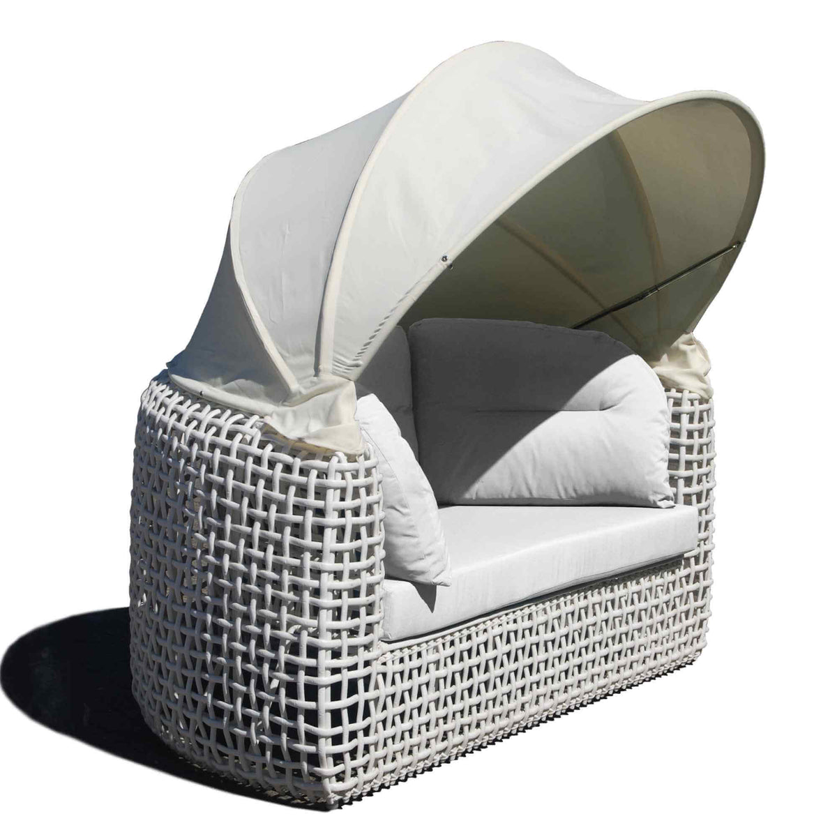 Dynasty Daybed with Canopy and Sunbrella Cushions (White Mushroom) (view 3)