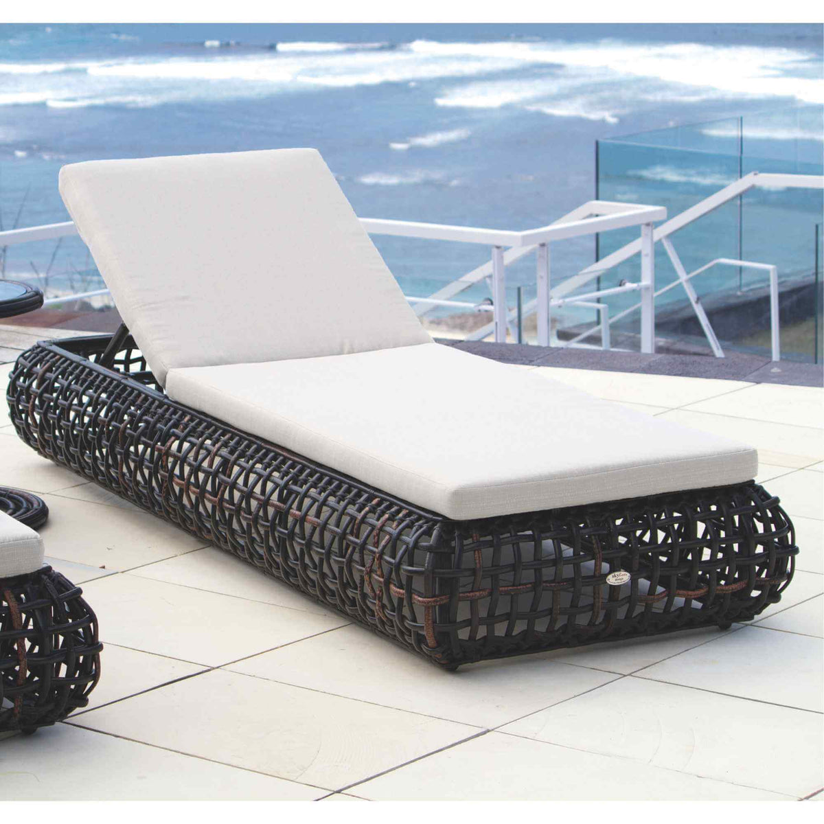 Dynasty Chaise Lounger with Sunbrella Cushion (Black Mushroom) (view 1)