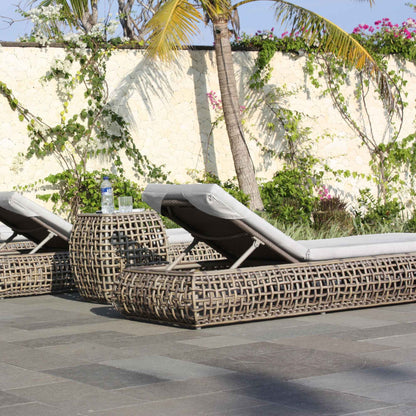 Dynasty Chaise Lounger with Sunbrella Cushion (Kubu Mushroom)