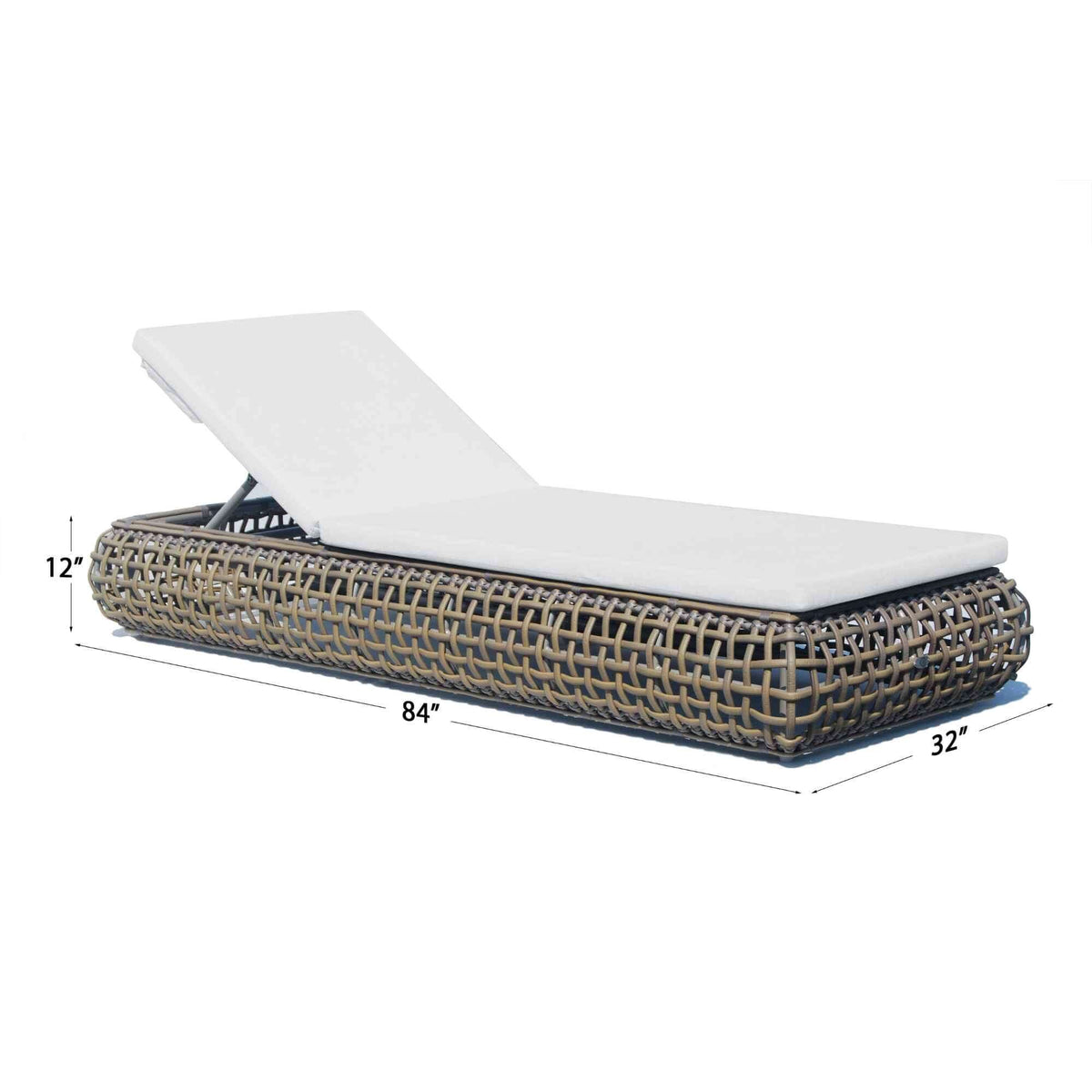 Dynasty Chaise Lounger with Sunbrella Cushion (Kubu Mushroom) (view 3)