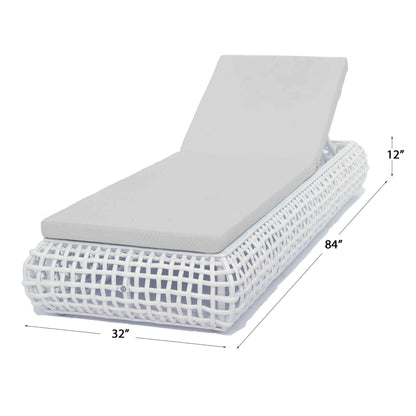 Dynasty Chaise Lounger with Sunbrella Cushion (White Mushroom)
