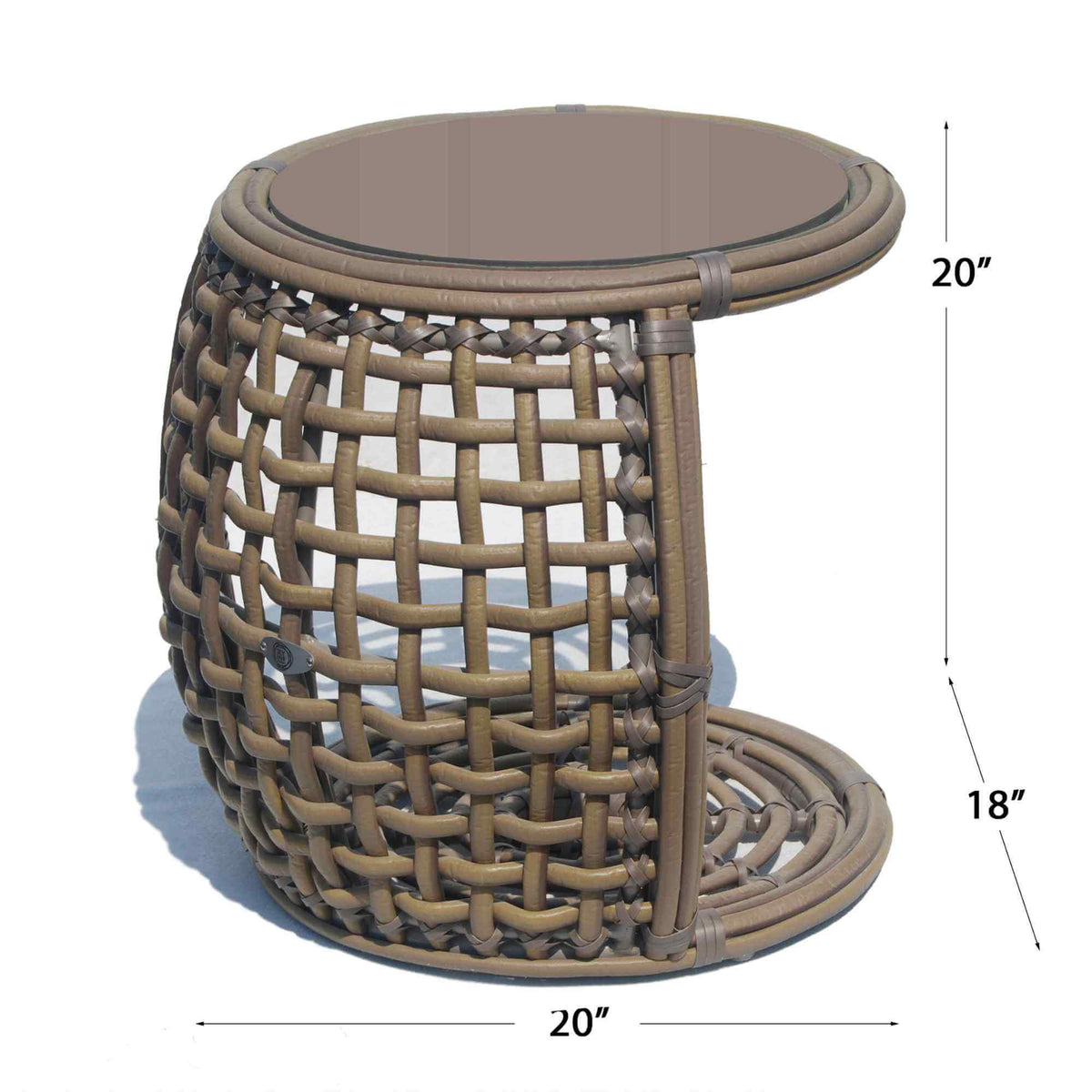 Dynasty Outdoor Auxiliary Table with Glass (Kubu Mushroom) (view 2)