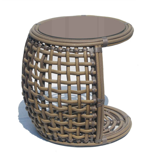Dynasty Outdoor Auxiliary Table with Glass (Kubu Mushroom)