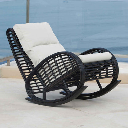 Dynasty Rocker with Sunbrella Cushion (Black Mushroom)