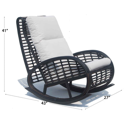 Dynasty Rocker with Sunbrella Cushion (Black Mushroom)