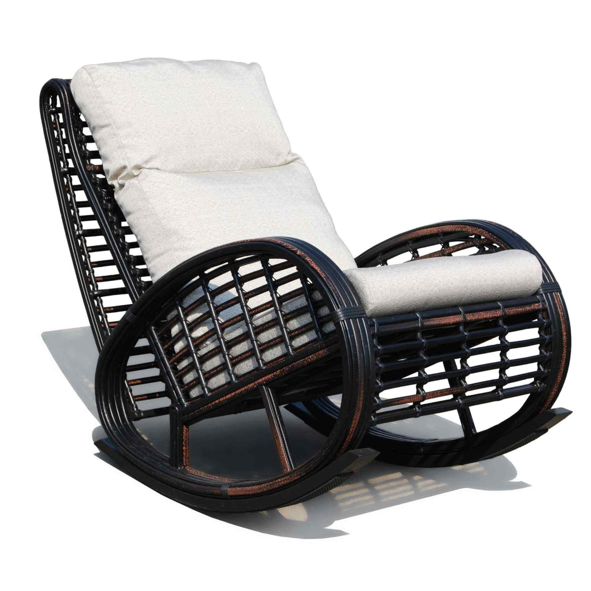 Dynasty Rocker with Sunbrella Cushion (Black Mushroom) (view 3)