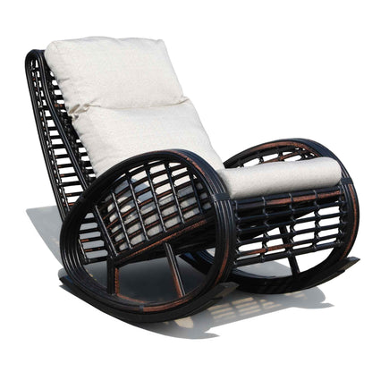 Dynasty Rocker with Sunbrella Cushion (Black Mushroom)