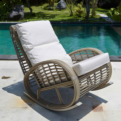 Dynasty Rocker with Sunbrella Cushion (Kubu Mushroom)