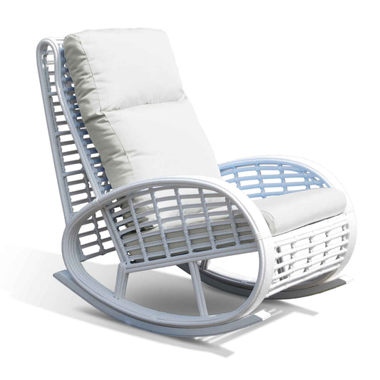 Dynasty Rocker with Sunbrella Cushion (White Mushroom)