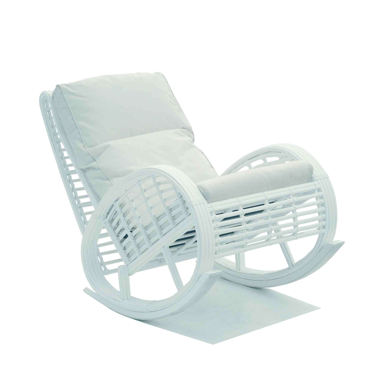 Dynasty Rocker with Sunbrella Cushion (White Mushroom) (view 4)