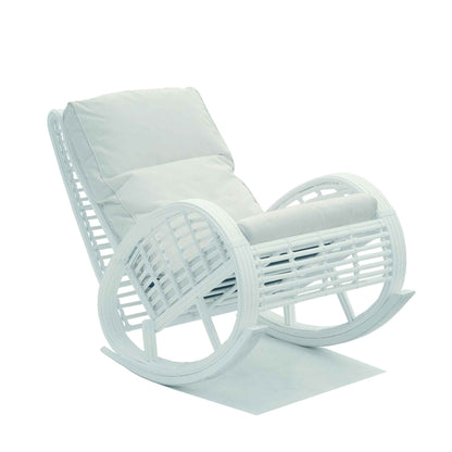 Dynasty Rocker with Sunbrella Cushion (White Mushroom)