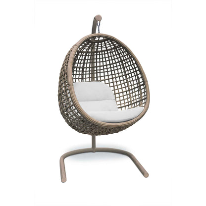 Dynasty Hanging Chair with Frame and Sunbrella Cushion (Kubu Mushroom)