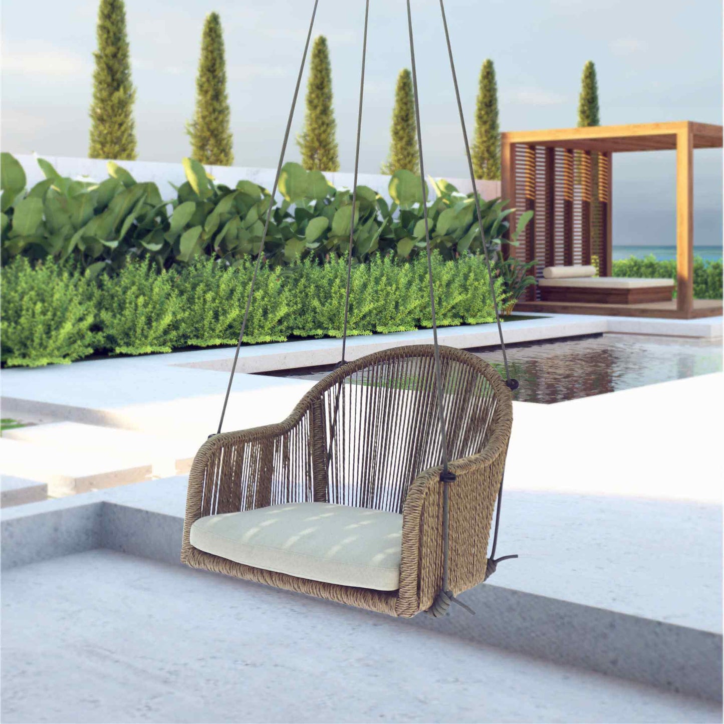 Calixto Hanging Dining Chair with Sunbrella Cushion