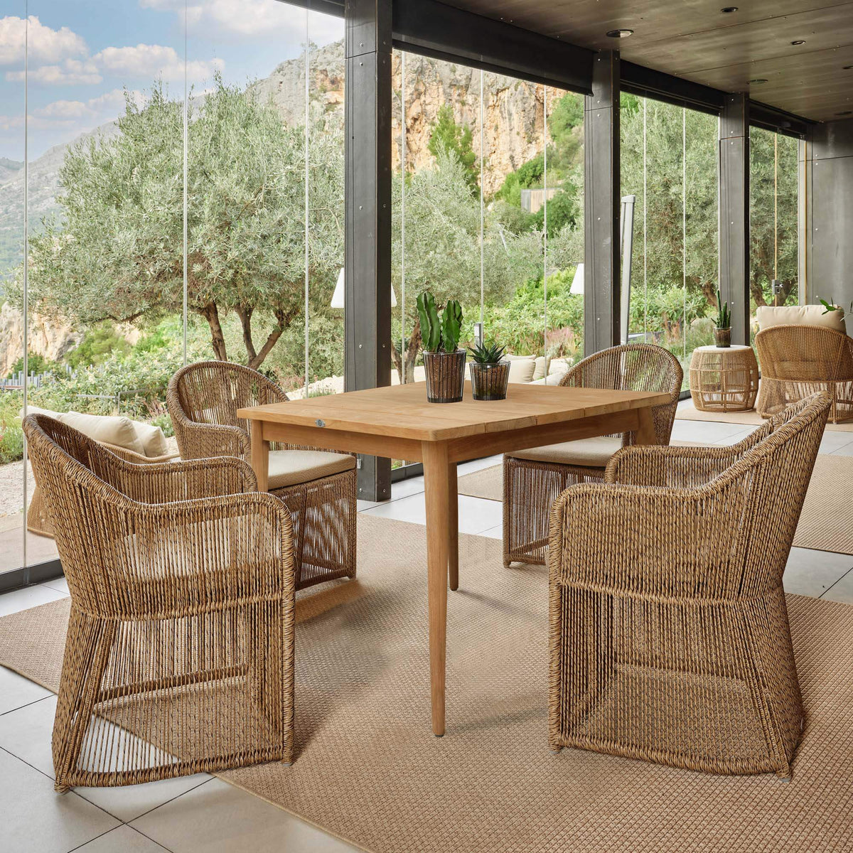 Calixto 5-Piece Square Dining Set with Sunbrella Cushions (view 1)