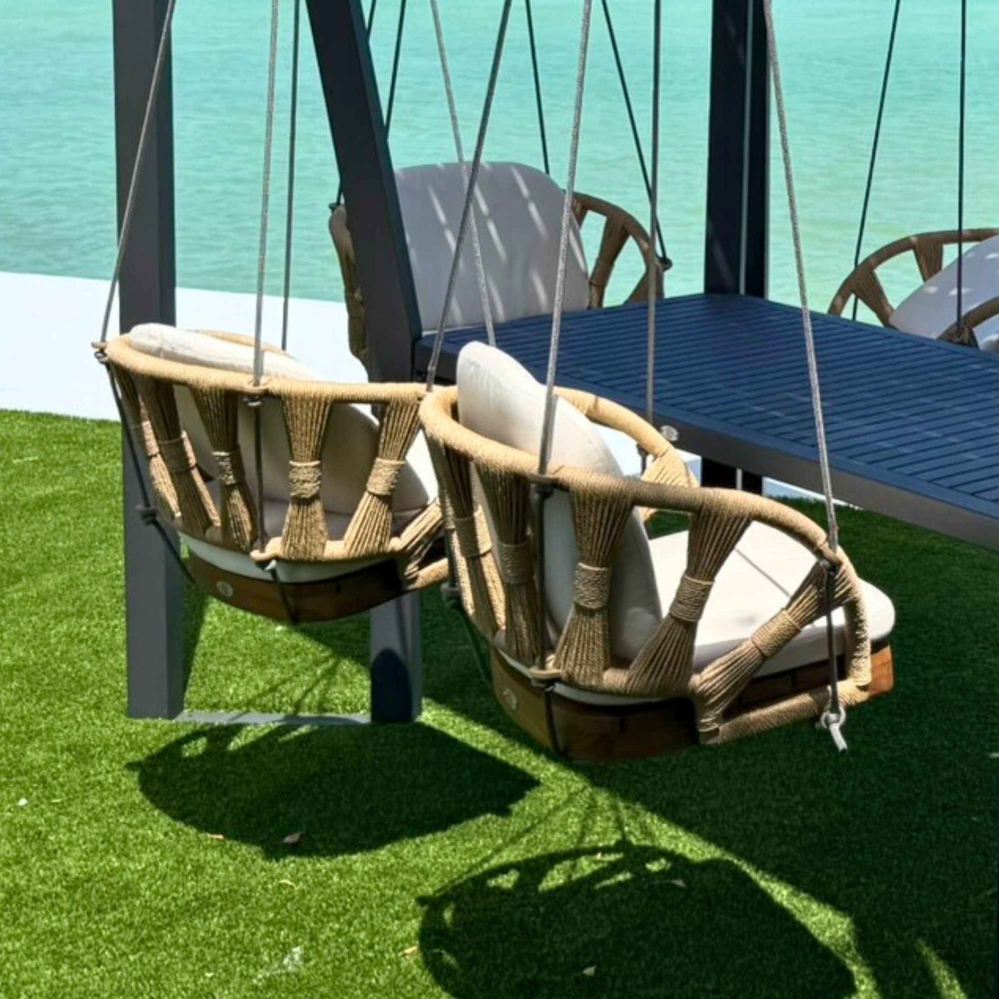 Krabi Outdoor Hanging Dining Armchair with Sunbrella Cushion