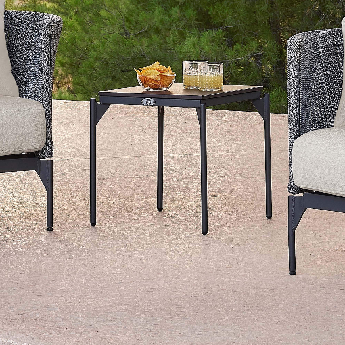 Boston Side Table with Glass (view 2)