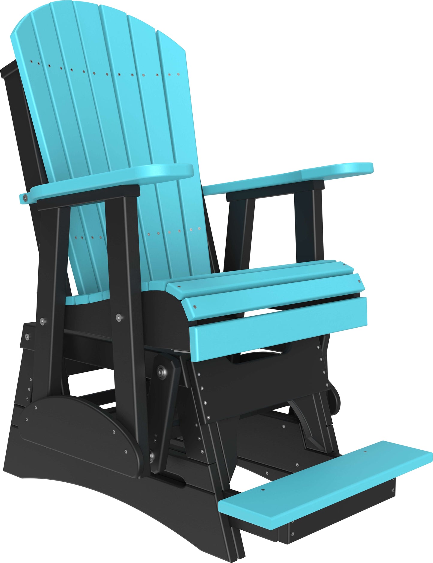 LuxCraft 2' Adirondack Outdoor Balcony Glider Chair made with all-weather materials