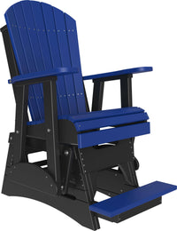 LuxCraft 2' Adirondack Outdoor Balcony Glider Chair made with all-weather materials